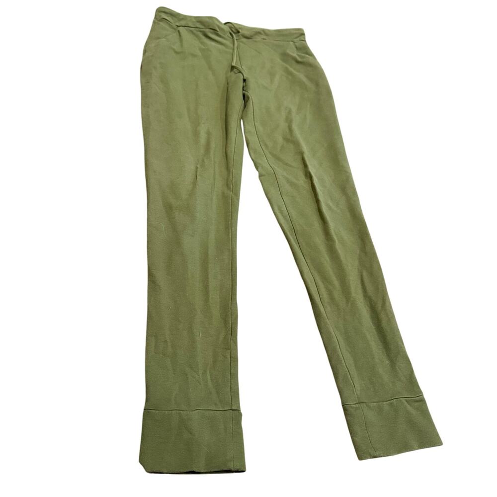 Fair Indigo Organic Pima Cotton Green Pull-On Pants S Small Comfy Stretch Pants